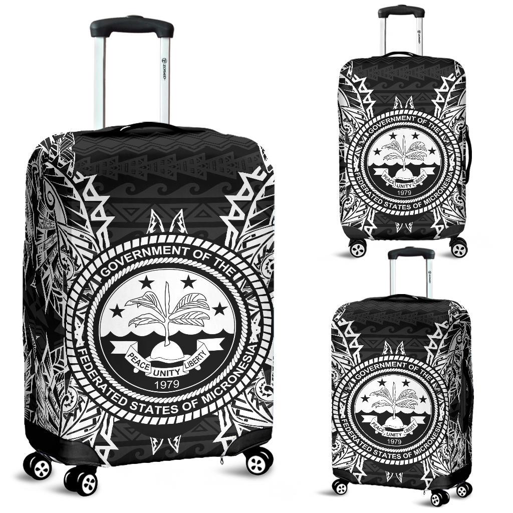 Federated States Of Micronesian Luggage Covers Map Black Black - Polynesian Pride