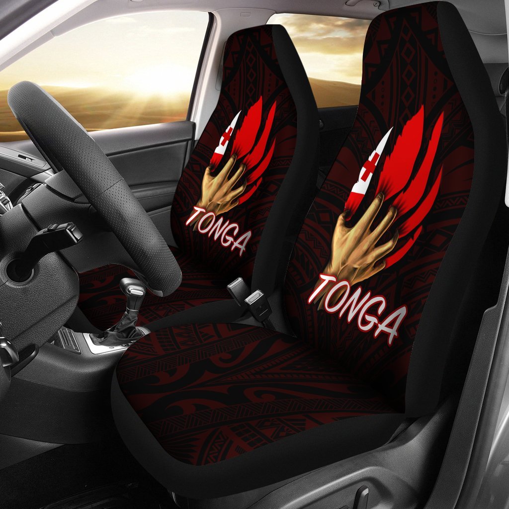 Tonga Car Seat Covers - Tonga In Me (Red) Universal Fit Red - Polynesian Pride