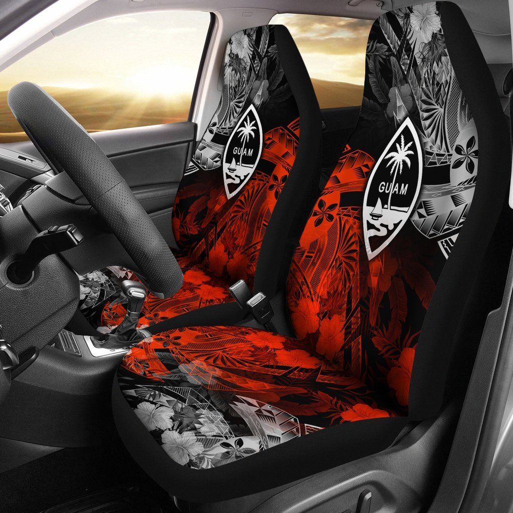 Guam Polynesian Car Seat Covers - Vintage Polynesian Universal Fit Red - Polynesian Pride