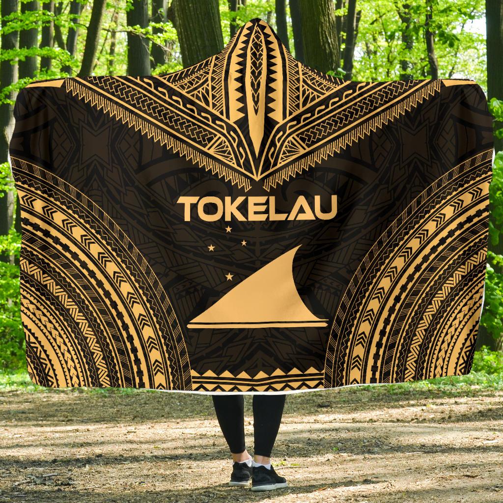 Tokelau Polynesian Chief Hooded Blanket - Gold Version Hooded Blanket Gold - Polynesian Pride