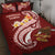 American Samoa Quilt Bed Set - AS Seal Polynesian Patterns Plumeria Red - Polynesian Pride