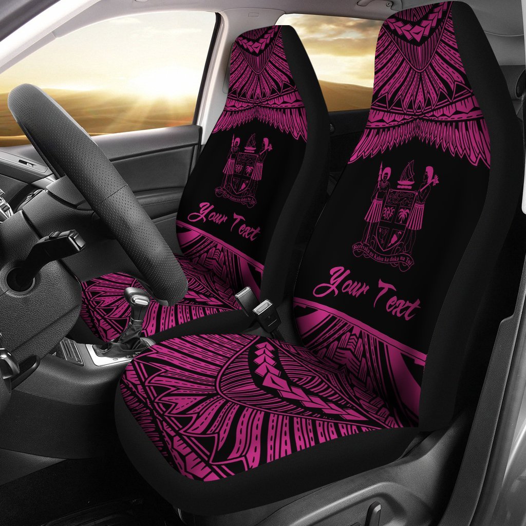 Fiji Polynesian Custom Personalised Car Seat Covers - Pride Pink Version Universal Fit Pink - Polynesian Pride