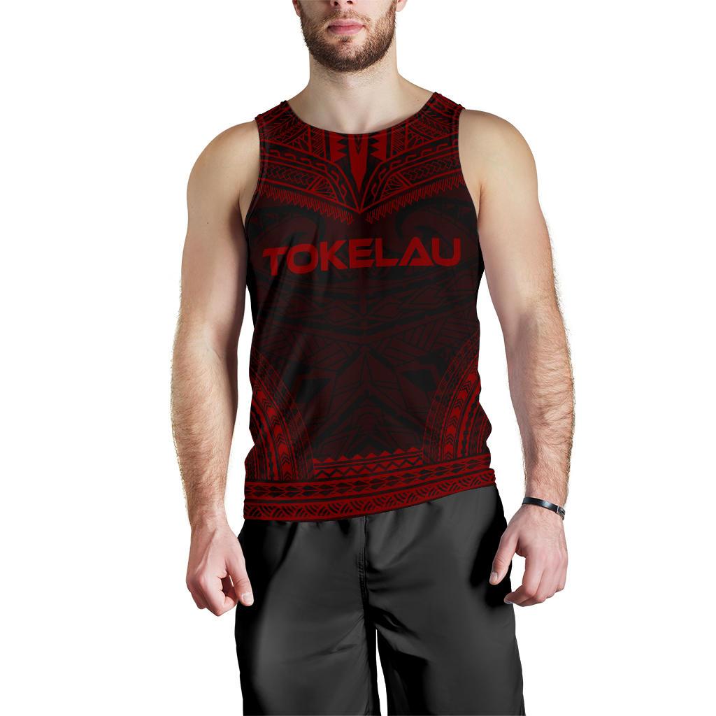 Tokelau Men's Tank Top - Polynesian Chief Red Version Red - Polynesian Pride