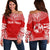 Tonga Polynesian Chief Custom Personalised Women's Off Shoulder Sweater - Flag Version Red - Polynesian Pride