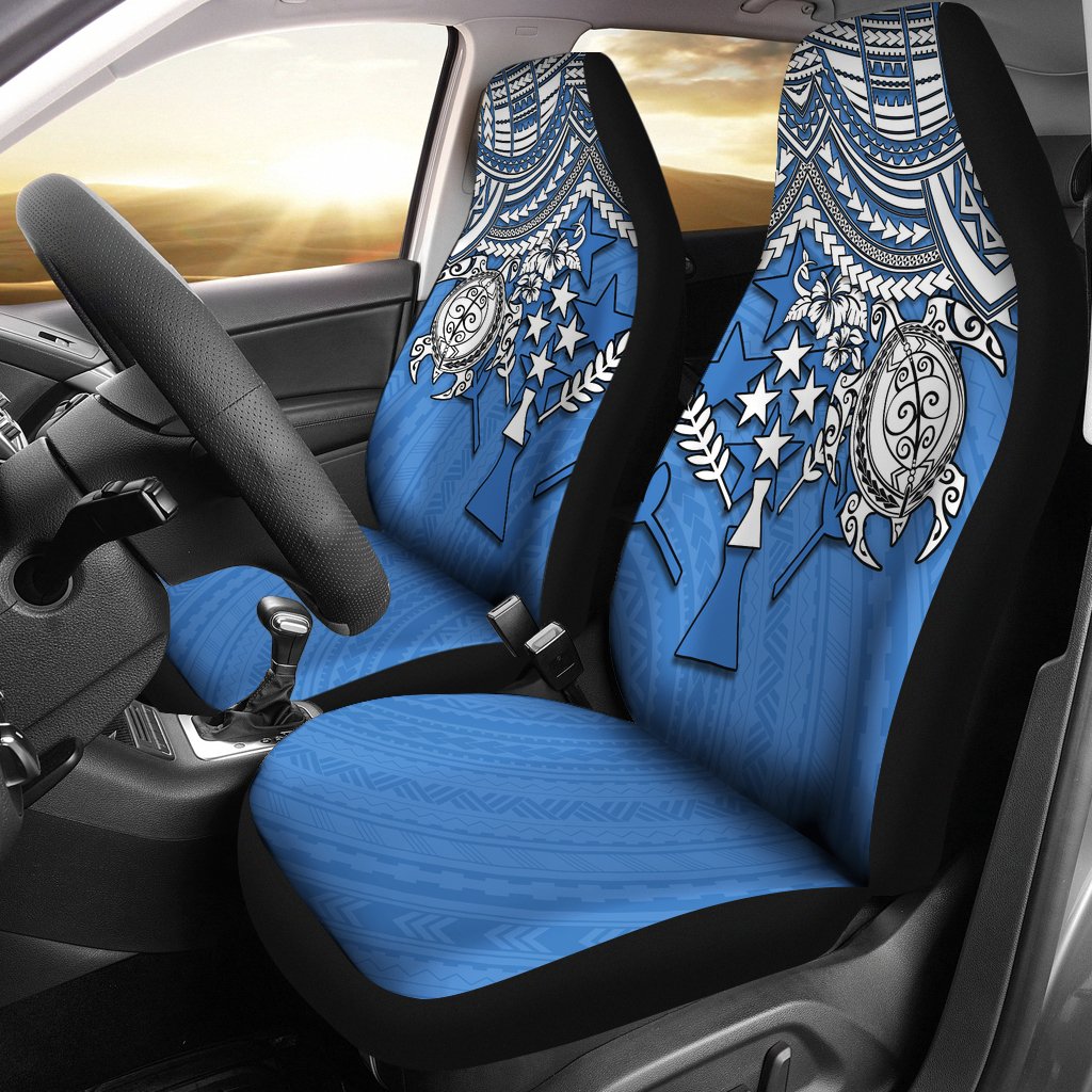 Kosrae Polynesian Car Seat Covers - Polynesian Turtle Universal Fit Blue - Polynesian Pride