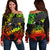 Samoa Polynesian Women's Off Shoulder Sweater - Eagle Tribal Pattern Reggae Art - Polynesian Pride