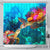 Guam Shower Curtain - Sea Turtle Coral Treasure 177 x 172 (cm) BLACK - Polynesian Pride