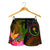 Chuuk Polynesian Women's Shorts - Hibiscus and Banana Leaves - Polynesian Pride