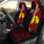 New Caledonia Polynesian Custom Personalised Car Seat Covers - Coat Of Arm With Hibiscus Universal Fit Red - Polynesian Pride