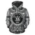 Niue ll Over Hoodie Niue Coat of rms Polynesian White Black Unisex Black - Polynesian Pride