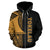 Tokelau Polynesian All Over Zip up Hoodie Gold Line - Polynesian Pride