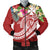 Wallis and Futuna Polynesian Men's Bomber Jacket - Summer Plumeria (Red) Red - Polynesian Pride