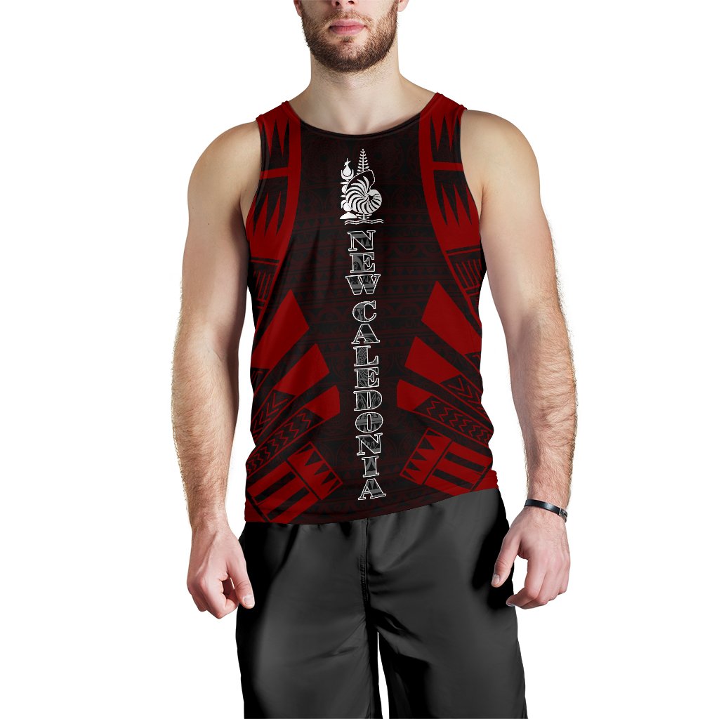 New Caledonia Men Tank Top - Polynesian Tattoo Red Red - Polynesian Pride