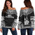 New Caledonia Polynesian Chief Women's Off Shoulder Sweater - Black Version Black - Polynesian Pride