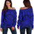 Polynesian Women's Off Shoulder Sweater 05 Blue - Polynesian Pride