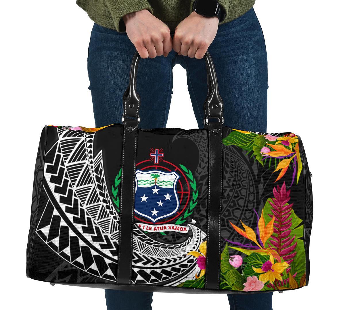 Samoa Travel Bag - Seal Spiral Polynesian Patterns Travel Bag - Black - Samoa One size - Polynesian Pride