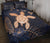 Personalized - Hawaii Kakau Polynesian Turtle Map Quilt Bed Set - Indigo Ver 1 - Polynesian Pride