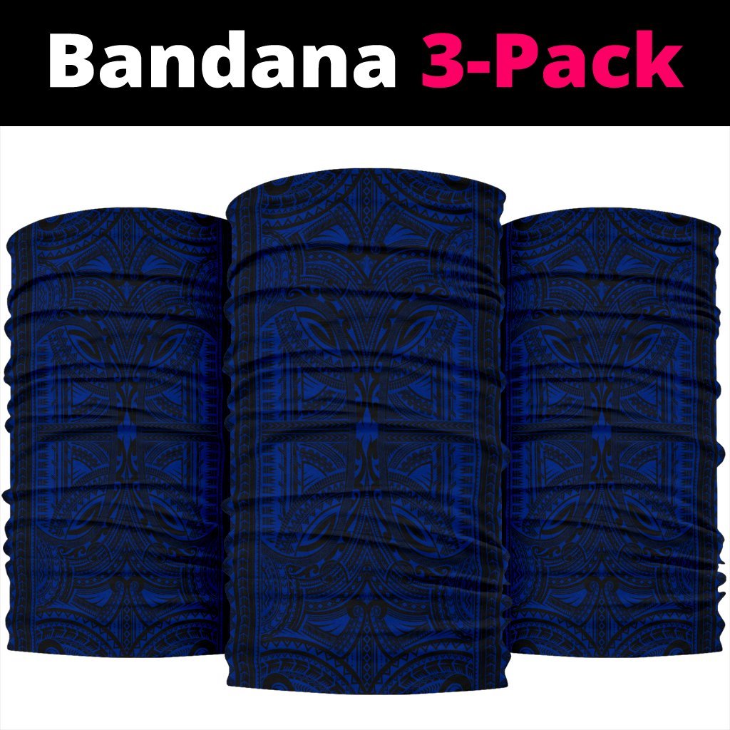 Polynesian Tribal Tatau Blue Unisex Bandana One Size Blue - Polynesian Pride