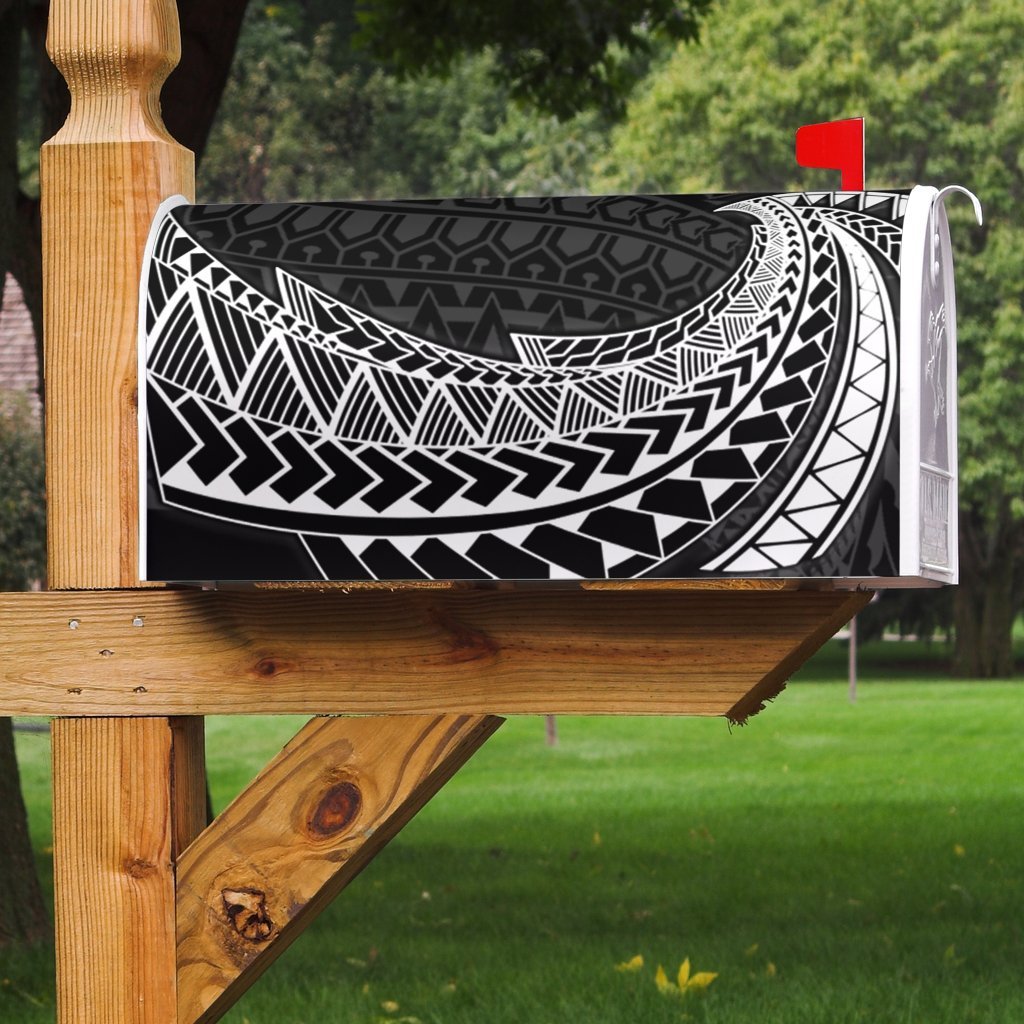 Samoa Mailbox Cover - Tropical Flowers Style Mailbox Cover - Samoa Black - Polynesian Pride