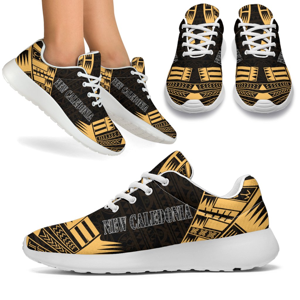 New Caledonia Sport Sneakers - Polynesian Tattoo Gold White - Polynesian Pride