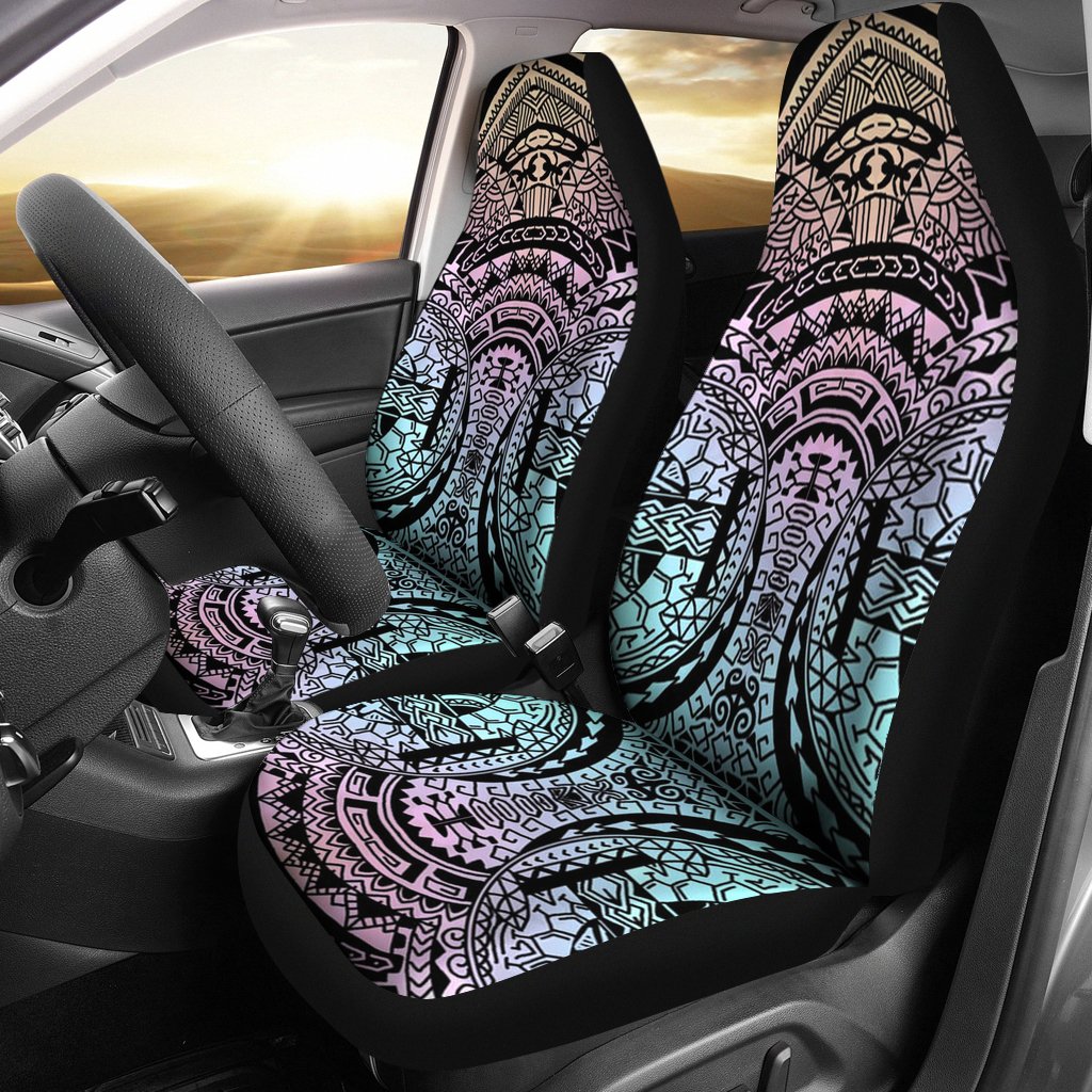 Polynesian Car Seat Cover - Polynesian Tattoo 10 Universal Fit Green - Pink - Polynesian Pride