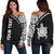 Turtle Women's Off Shoulder Sweater - Custom Personalised Curve Style Black - Polynesian Pride