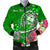 Guam Custom Personalised Men's Bomber Jacket - Turtle Plumeria (Green) Green - Polynesian Pride