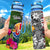 Tahiti Hydro Tracking Bottle - Turtle Plumeria Banana Leaf Hydro Tracking Bottle 32oz Large Black - Polynesian Pride