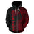 Papua New Guinea Polynesian Custom Zip up Hoodie Coconut Red - Polynesian Pride