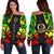 Vanuatu Women's Off Shoulder Sweater - Polynesian Tattoo Reggae Art - Polynesian Pride