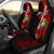 Nauru Polynesian Custom Personalised Car Seat Covers - Coat Of Arm With Hibiscus Universal Fit Red - Polynesian Pride