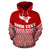 Tonga Polynesian Custom Zip up Hoodie Red Pride Map and Seal - Polynesian Pride