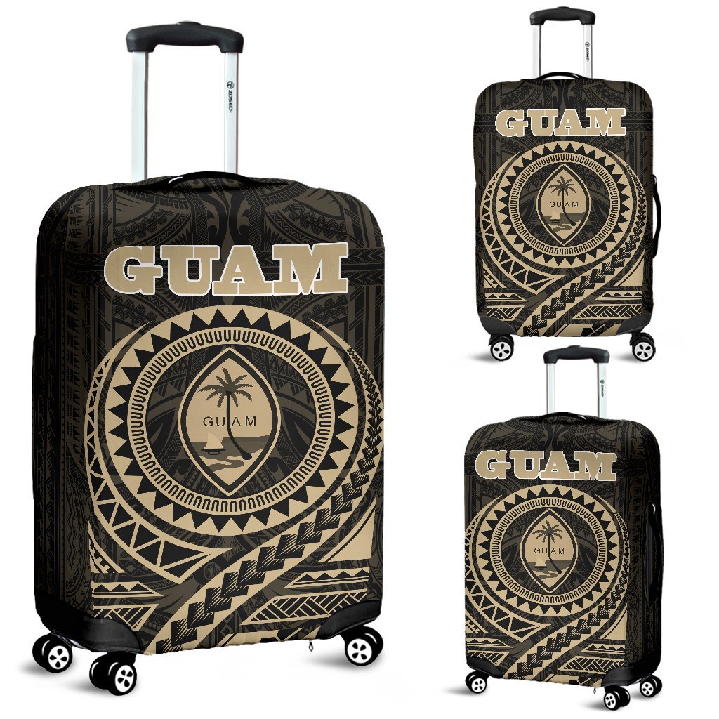 Guam Polynesian Luggage Cover A7 Black - Polynesian Pride