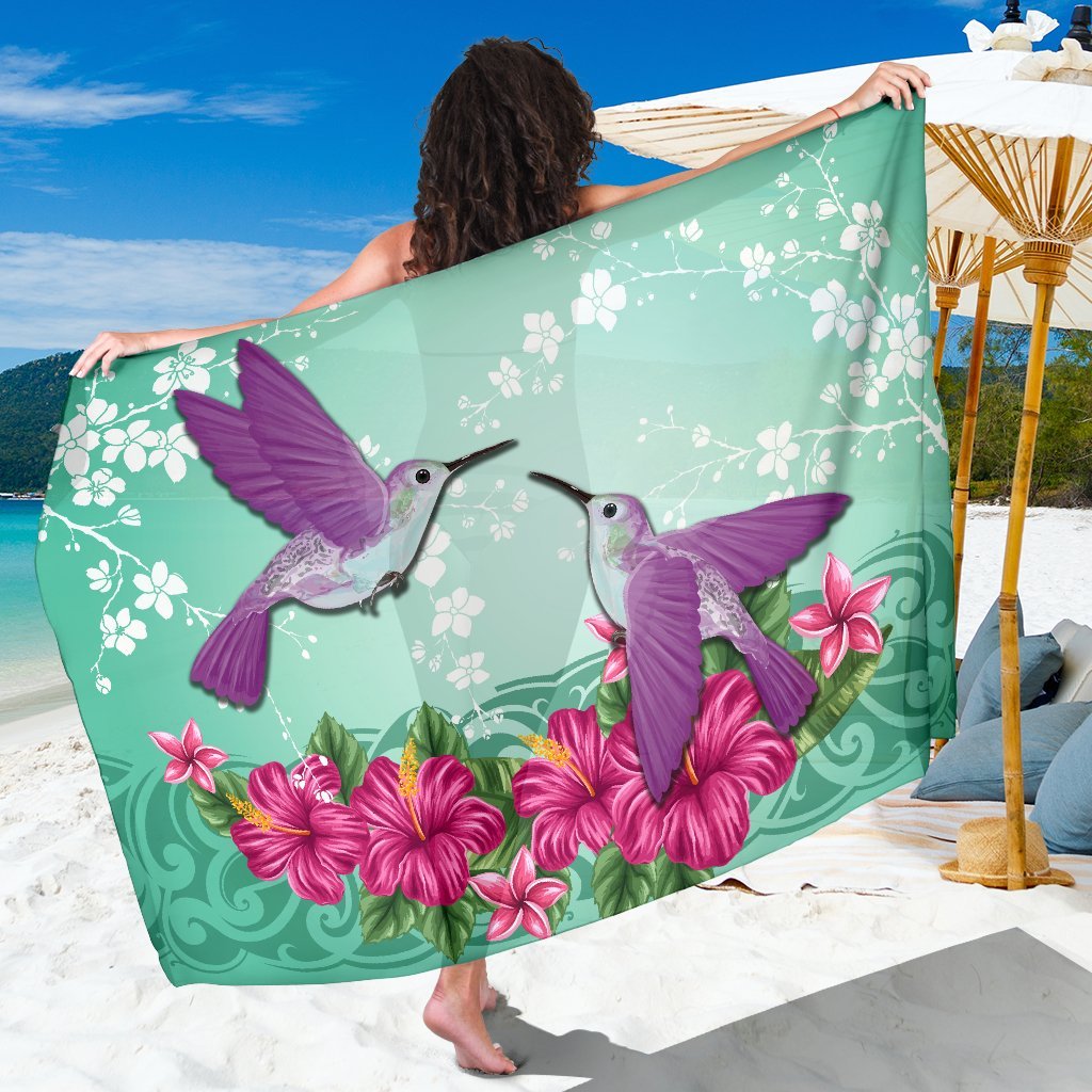 Hawaii Humming Bird Hibiscus Sarong - Out Style Sarong One Size Green - Polynesian Pride