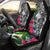 Marshall Islands Car Seat Covers White - Turtle Plumeria Banana Leaf Crest Universal Fit White - Polynesian Pride