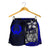 Pohnpei Micronesia Women's Shorts Blue - Turtle With Hook - Polynesian Pride