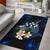 Kosrae Micronesia Area Rug - Turtle With Plumeria Flowers Blue - Polynesian Pride