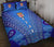 Fiji Drua Quilt Bed Set Tapa Blue - Polynesian Pride