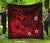 Polynesian Hawaii Kanaka Maoli Premium Quilt - Humpback Whale with Hibiscus (Red) - Polynesian Pride