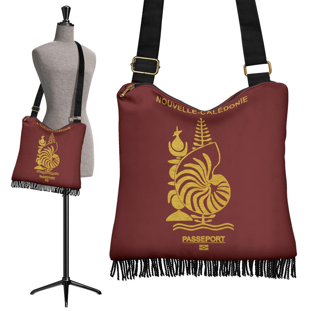 New Caledonia Passport Crossbody Boho Handbag New Caledonia One Size Red - Polynesian Pride