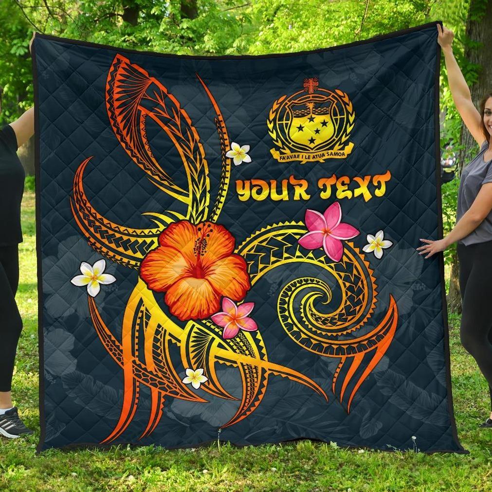 Polynesian Hawaii Personalised Premium Quilt - Legend of Samoa (Blue) Blue - Polynesian Pride