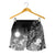 Marshall Islands Women's Shorts - Humpback Whale with Tropical Flowers (White) - Polynesian Pride