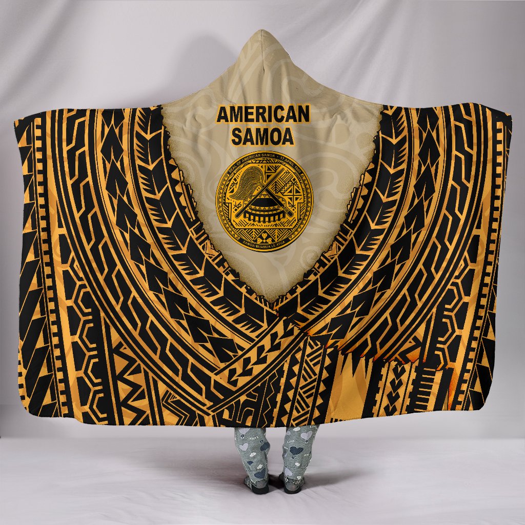 American Samoa Hooded Blanket - Polynesian Wild Style Hooded Blanket Gold - Polynesian Pride