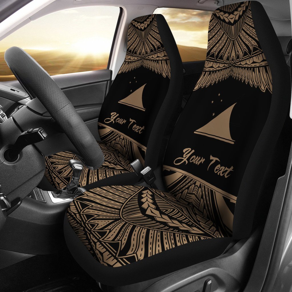 Tokelau Polynesian Custom Personalised Peisonalised Car Seat Covers - Pride Gold Version Universal Fit Gold - Polynesian Pride