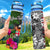 Fiji Custom Personalised Hydro Tracking Bottle - Turtle Plumeria Banana Leaf Crest Hydro Tracking Bottle 32oz Large Black - Polynesian Pride