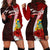 Tuvalu Polynesian Hoodie Dress - Coat Of Arm With Hibiscus Red - Polynesian Pride