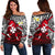 Dab Trend Style Rugby Off Shoulder Sweater Wallis and Futuna Red - Polynesian Pride