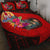 Tahiti Quilt Bed Set - Polynesian Hook And Hibiscus (Red) Red - Polynesian Pride