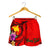 Papua New Guinea Polynesian Custom Personalised Women's Shorts - Floral With Seal Red - Polynesian Pride