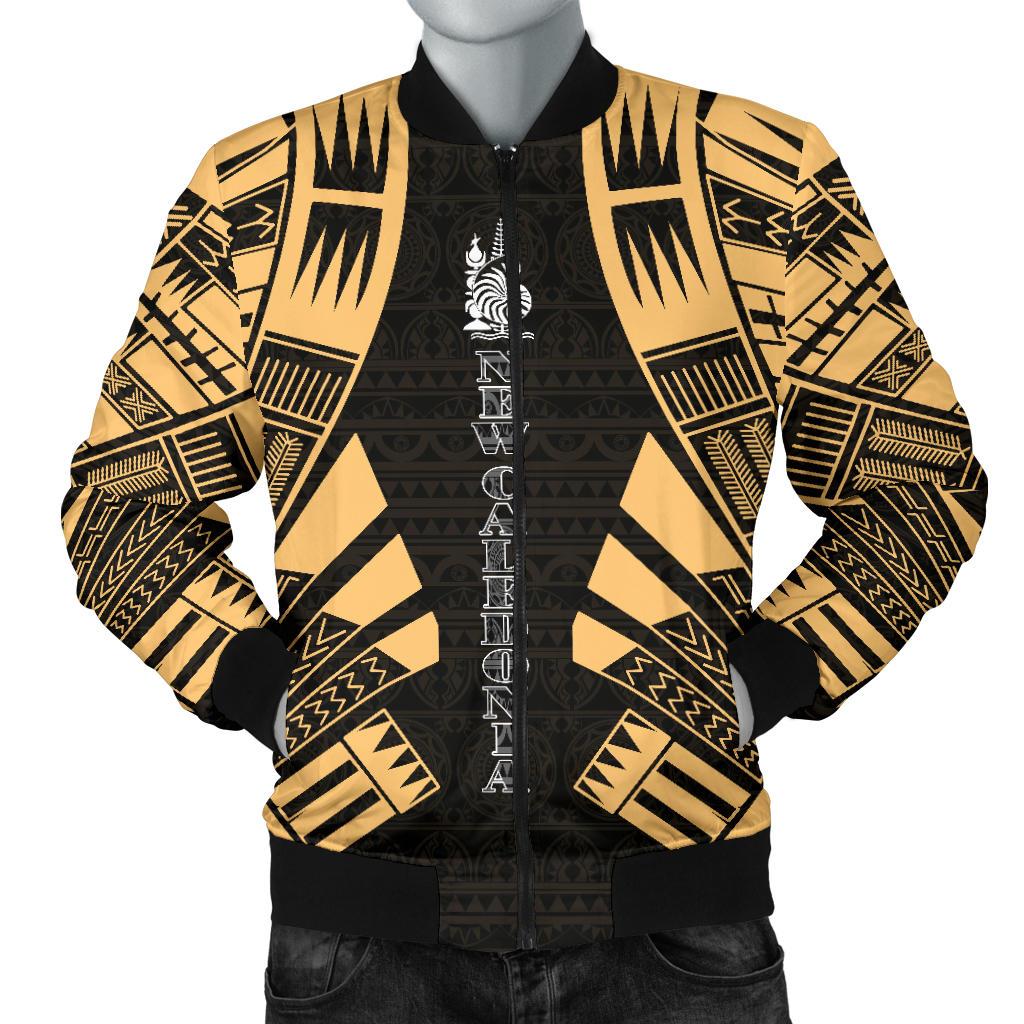 New Caledonia Men Bomber Jackets - Polynesian Tattoo Gold Gold - Polynesian Pride